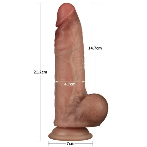Фалоімітатор - Sliding Skin Pro Dual Layer Silicone Dong 8.5