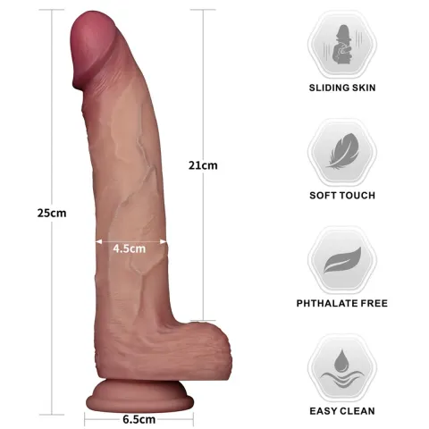 Фалоімітатор - Sliding Skin Pro II Dual Layer Silicone Dong 10