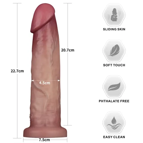 Фалоімітатор - Sliding Skin Pro II Dual Layer Silicone Dong 9