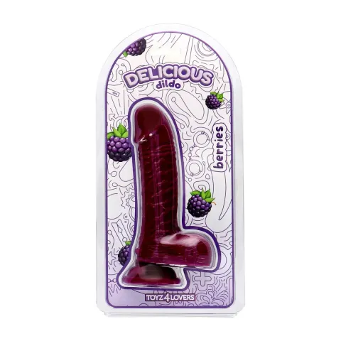Фаллоимитатор с ароматом ежевики — Toyz4lovers Delicious Dildo Berries, 18 см
