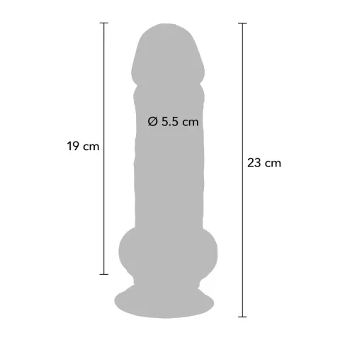 Фалоімітатор з мошонкою - Deluxe Dual Density Thick Dildo TPE 23 cm