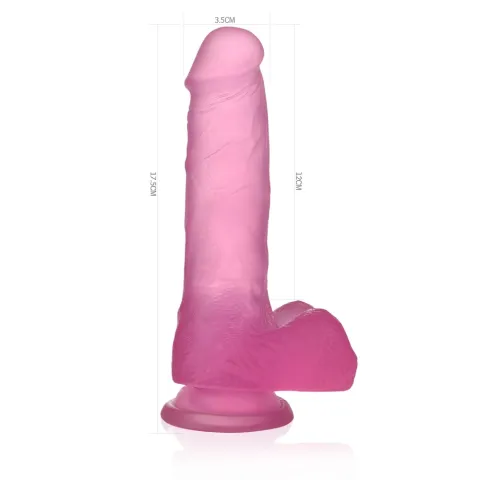 Фаллоимитатор с мошонкой — Jelly Studs Crystal Dildo Medium 7