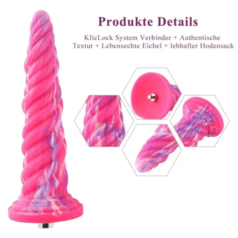 Фантазийный фаллоимитатор 10,12″ для секс-машин Hismith Silicone Dildo rose Monster Series, KlicLok