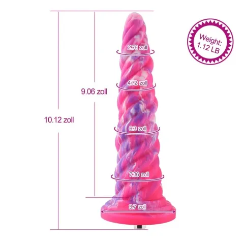 Фантазийный фаллоимитатор 10,12″ для секс-машин Hismith Silicone Dildo rose Monster Series, KlicLok