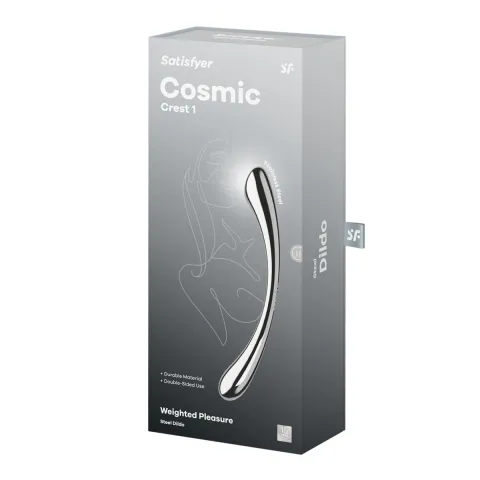 Металевий дилдо Satisfyer Cosmic Crest 1, двосторонній, можна нагрівати й охолоджувати
