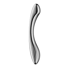 Металевий дилдо Satisfyer Pure Gravity 1, двосторонній, можна нагрівати й охолоджувати, 939 г