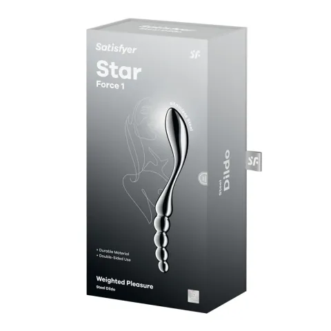 Металевий дилдо Satisfyer Star Force 1, двосторонній, можна нагрівати та охолоджувати