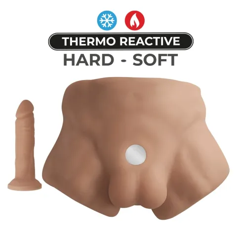Торс с фаллоимитатором на присоске SilexD Apollo S Male Torso Caramel