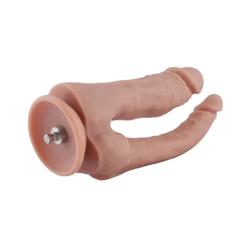 Двойной фаллоимитатор для секс-машин Hismith Double Penetrator, 7,46″, KlicLok и присоска