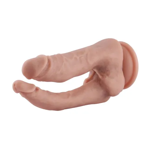 Двойной фаллоимитатор для секс-машин Hismith Double Penetrator, 7,46″, KlicLok и присоска