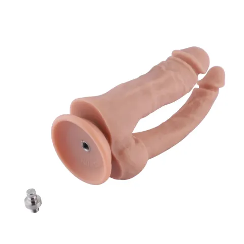 Двойной фаллоимитатор для секс-машин Hismith Double Penetrator, 7,46″, KlicLok и присоска