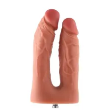 Двойной фаллоимитатор для секс-машин Hismith Silicone Double Penetrator Dildo, система KlicLok