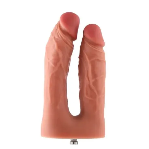 Двойной фаллоимитатор для секс-машин Hismith Silicone Double Penetrator Dildo, система KlicLok