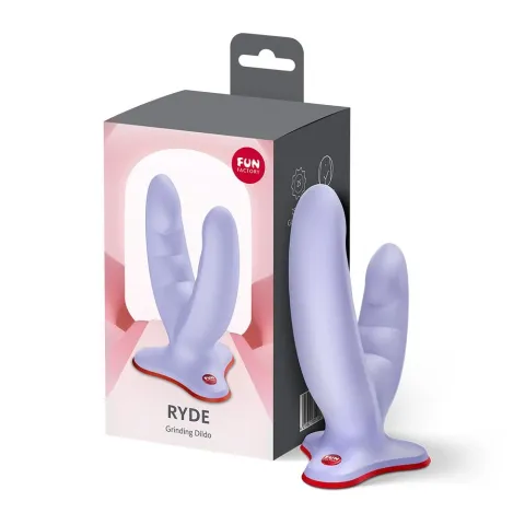 Двойной фаллоимитатор Fun Factory RYDE Purple, гибкие стержни, присоска