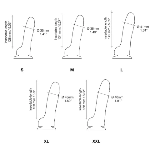 Реалистичный фаллоимитатор Strap-On-Me Sliding Skin Realistic Dildo Black S, с эффектом подвижной кожи