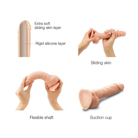 Реалистичный фаллоимитатор Strap-On-Me Sliding Skin Realistic Dildo Vanille M, с эффектом подвижной кожи