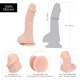 Вигнутий фалоімітатор на присосці ADDICTION — BRAD 7,5″ Dildo With Balls, Beige