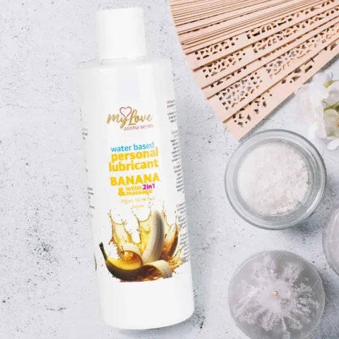 Смазка и массажный гель «2 в 1» — MyLove Aroma Series Intim&Massage «Банан», 300 мл
