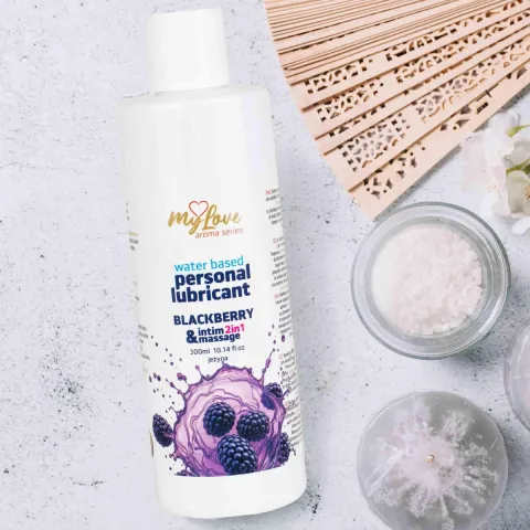 Смазка и массажный гель «2 в 1» — MyLove Aroma Series Intim&Massage «Черника», 300 мл
