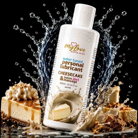 Смазка и массажный гель «2 в 1» — MyLove Aroma Series Intim&Massage Cheesecake, 300 мл