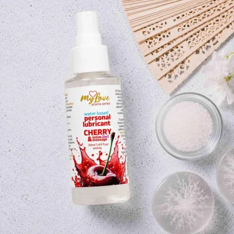 Смазка и массажный гель «2 в 1» — MyLove Aroma Series Intim&Massage Cherry, 50 мл