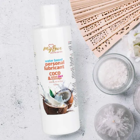 Смазка и массажный гель «2 в 1» — MyLove Aroma Series Intim&Massage Coco, 300 мл