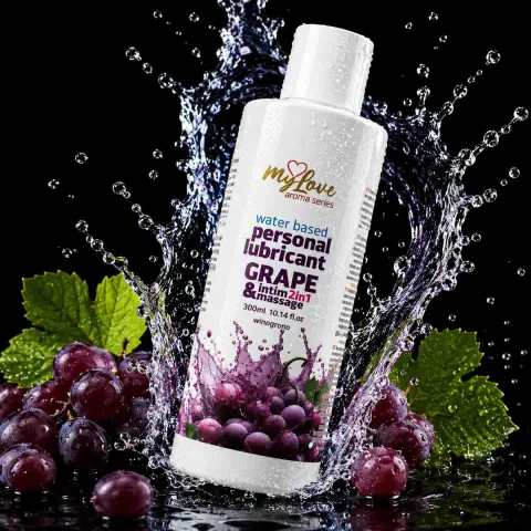 2-в-1 лубрикант и массажный гель — MyLove Aroma Series Intim&Massage Grape, 300 мл