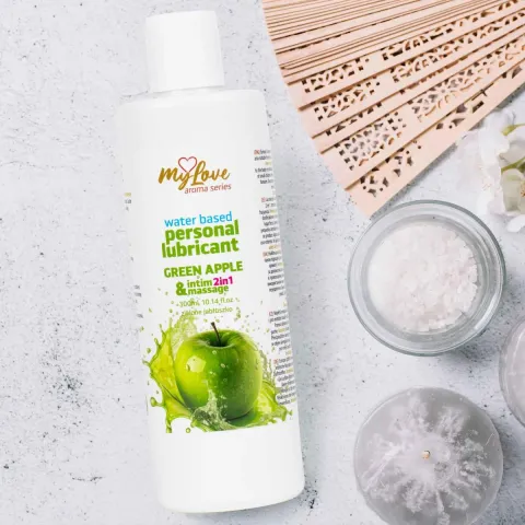 2в1 лубрикант та масажний гель - MyLove Aroma Series Intim&Massage Green Apple, 300 мл