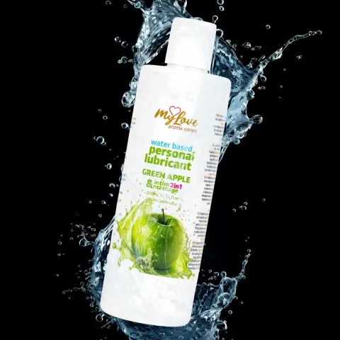 2в1 лубрикант та масажний гель - MyLove Aroma Series Intim&Massage Green Apple, 300 мл