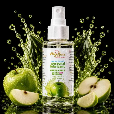 2в1 лубрикант та масажний гель - MyLove Aroma Series Intim&Massage Green Apple, 50 мл