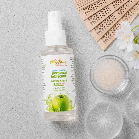 2в1 лубрикант та масажний гель - MyLove Aroma Series Intim&Massage Green Apple, 50 мл