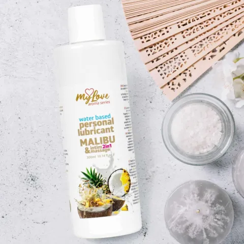 Смазка и массажный гель «2 в 1» — MyLove Aroma Series Intim&Massage Malibu, 300 мл