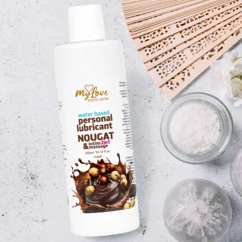 2в1 лубрикант та масажний гель - MyLove Aroma Series Intim&Massage Nougat, 300 мл