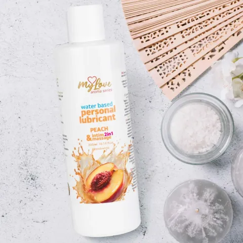 2в1 лубрикант та масажний гель - MyLove Aroma Series Intim&Massage Peach, 300 мл