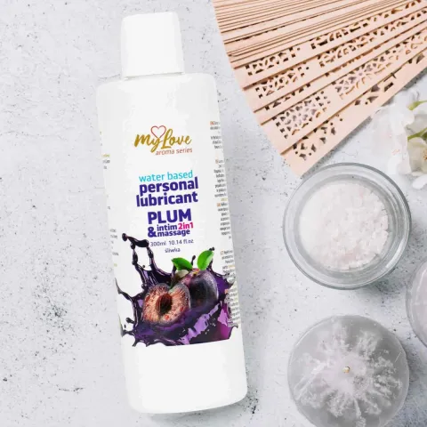 Смазка и массажный гель «2 в 1» — MyLove Aroma Series Intim&Massage «Слива», 300 мл