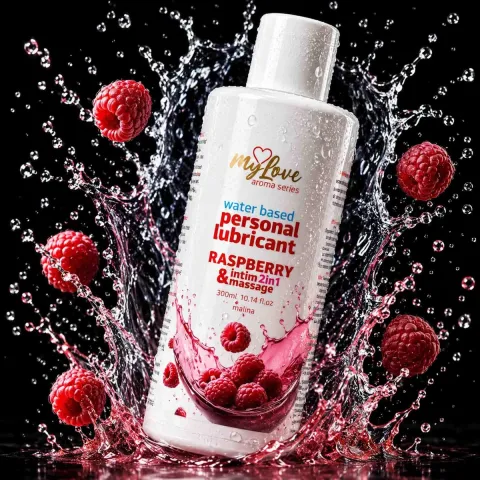 Смазка и массажный гель «2 в 1» — MyLove Aroma Series Intim&Massage «Малина», 300 мл