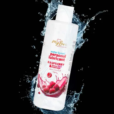 Смазка и массажный гель «2 в 1» — MyLove Aroma Series Intim&Massage «Малина», 300 мл