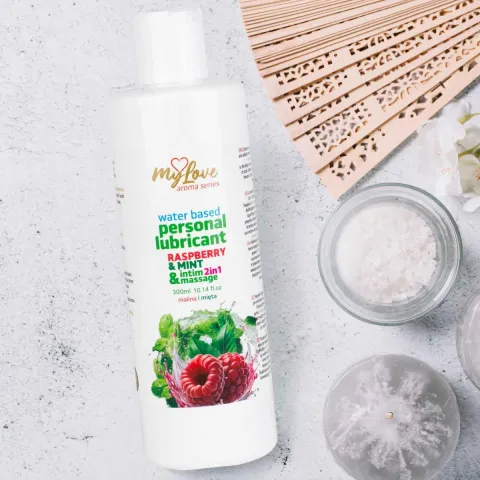 2в1 лубрикант та масажний гель - MyLove Aroma Series Intim&Massage Raspberry & Mint, 300 мл