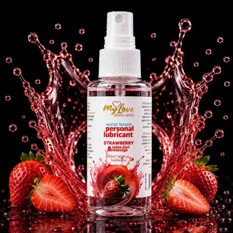2в1 лубрикант та масажний гель - MyLove Aroma Series Intim&Massage Strawberry, 50 мл