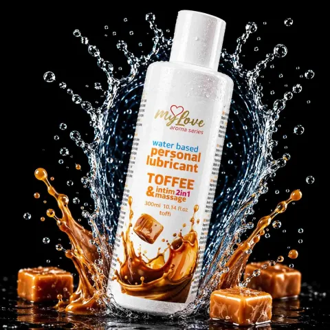 2в1 лубрикант та масажний гель - MyLove Aroma Series Intim&Massage Toffi, 300 мл
