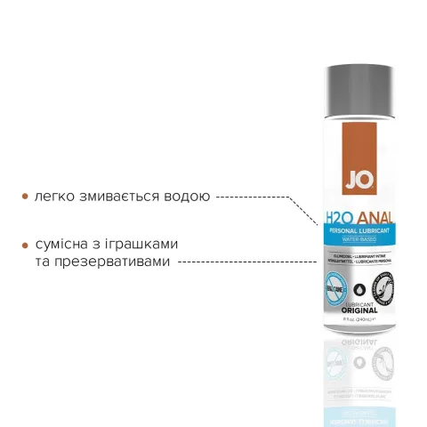Анальная смазка JO ANAL H2O — ORIGINAL (240 мл) на водной основе, растительный глицерин
