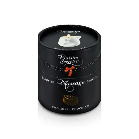 Масажна свічка Plaisirs Secrets Chocolate (80 мл) подарункова упаковка, керамічний посуд