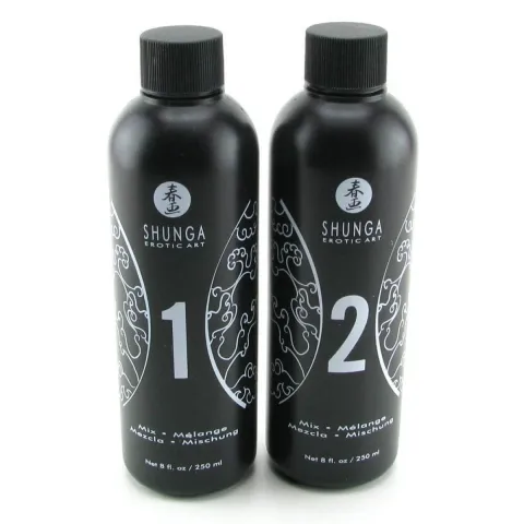 Гель для нуру-массажа Shunga Oriental Body-to-Body – Melon Mango (2 × 225 мл) и простыня
