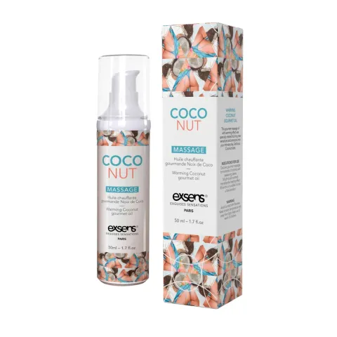 Массажное масло EXSENS Coconut 50 мл, разогревающее, без сахара, без парабенов, пригодного для употребления в пищу