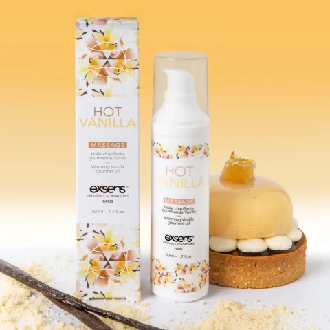 Масажна олія EXSENS Hot Vanilla 50мл розігрівальна, без цукру, без парабенів, їстівна