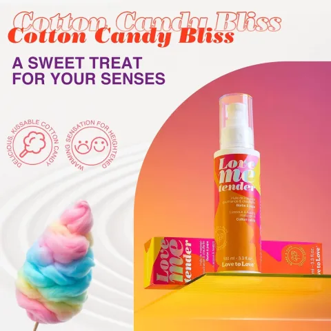 Масажна олія - Love To Love Me Tender Cotton Candy, цукрова вата, 100 мл