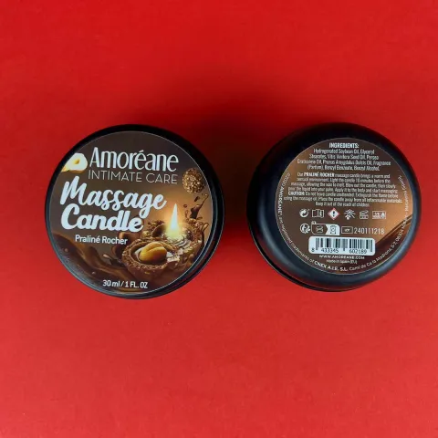 Масажна свічка - Amoreane Massage Candle Praline Rocher, праліне, 30 мл
