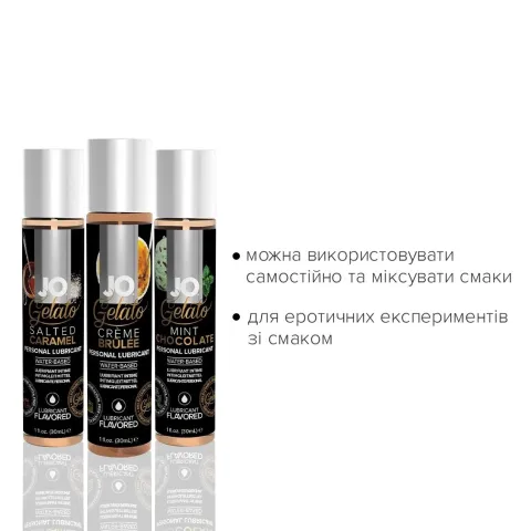 Набор JO Tri-Me Triple Pack — Gelato (3×30 мл) — три разных вкуса из серии «Джелато»