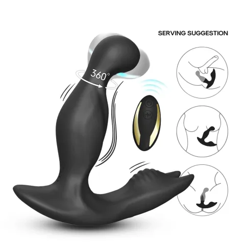 Вібростимулятор простати з ротацією - Prostate Massager Bat King, чорний