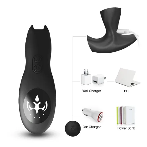 Вібростимулятор простати з ротацією - Prostate Massager Bat King, чорний